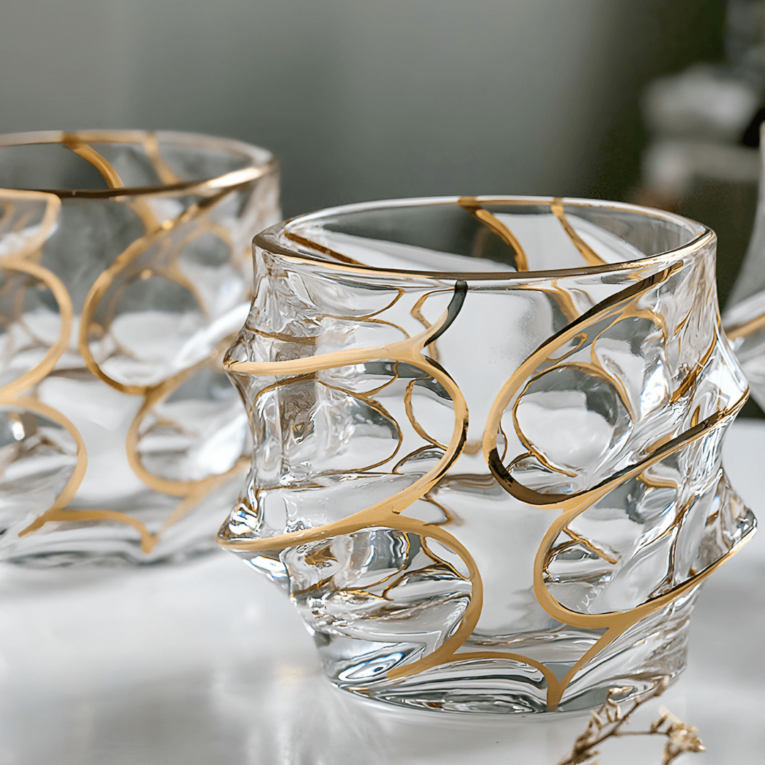 Arashi Gold Japanese Crystal Whisky Glass