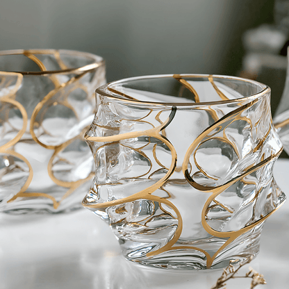 Arashi Gold Japanese Crystal Whisky Glass