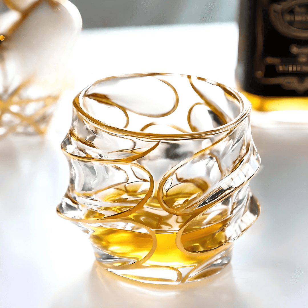 Arashi Gold Japanese Crystal Whisky Glass